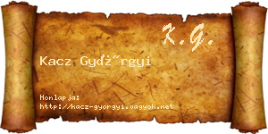 Kacz Györgyi névjegykártya