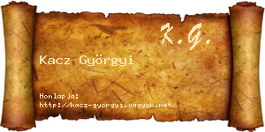 Kacz Györgyi névjegykártya
