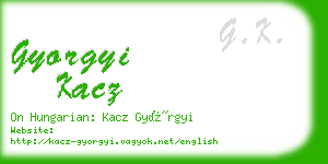 gyorgyi kacz business card